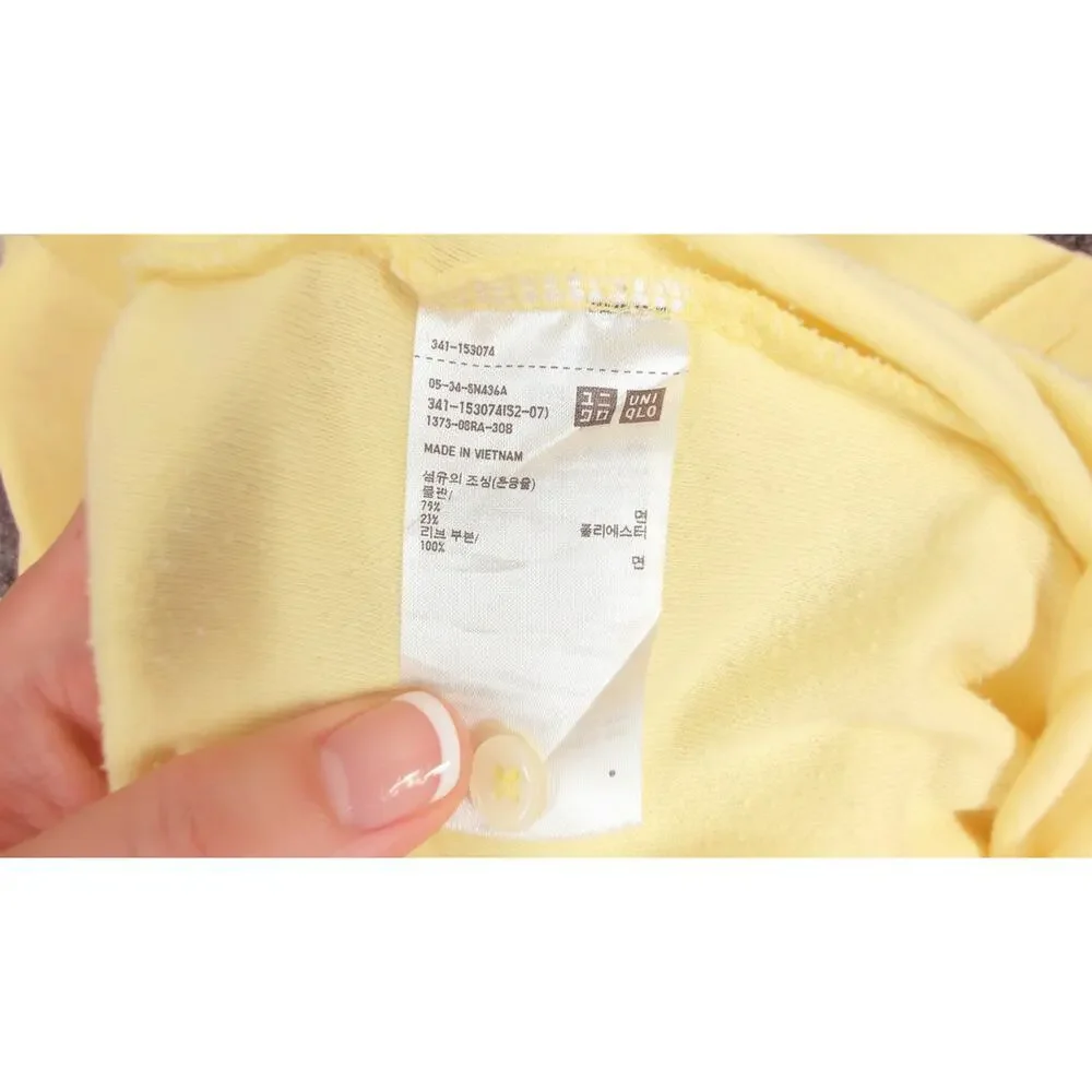 UNIQLO x Michael Bastian Pastel Yellow French Terry Polo Shirt Mens XL